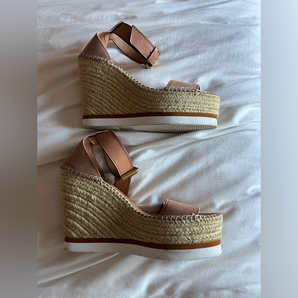 See by Chloe Glyn Wedge Sandal Cirpria (Tan) 38 - Picture 8 of 8